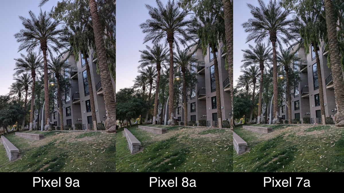 Camera samples comparing the Pixel 9a to the Pixel 8a and Pixel 7a.