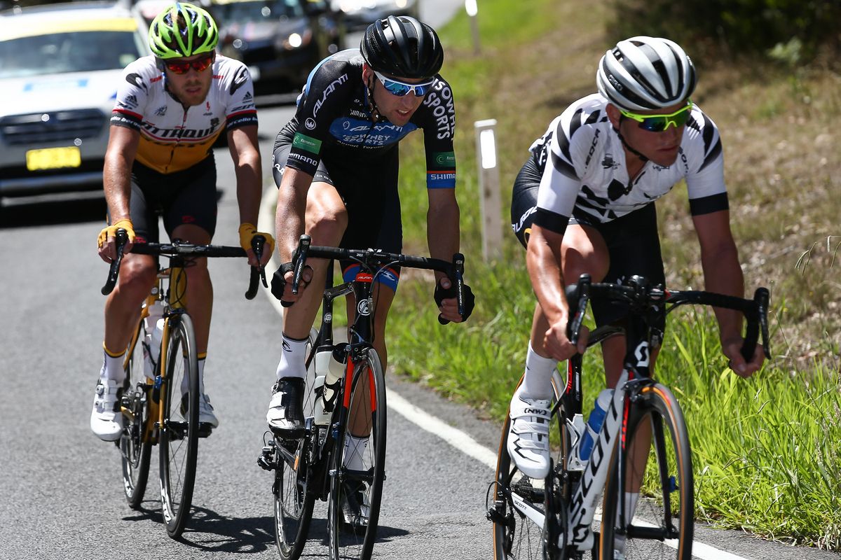 NZ national champion Jason Christie (Kenyan Riders Downunder) leading a late move