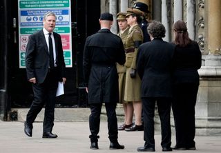Leader of the Labour Party Keir Starmer arrives ahead of the State funeral