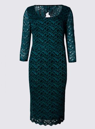 M&S Geometric Sparkle Shift Dress, £59