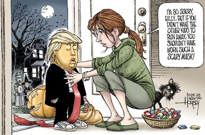 Political cartoon U.S. Trump Halloween