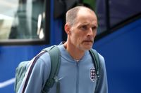 MIAMI GARDENS, FLORIDA - JULY 18: Thomas Tuchel, Manager of England, arrives at the stadium before the FIFA World Cup 2026 Bronze Final between France and England at Miami Stadium on July 18, 2026