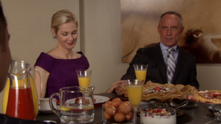 Serena's mother and Chuck's father in Gossip Girl.