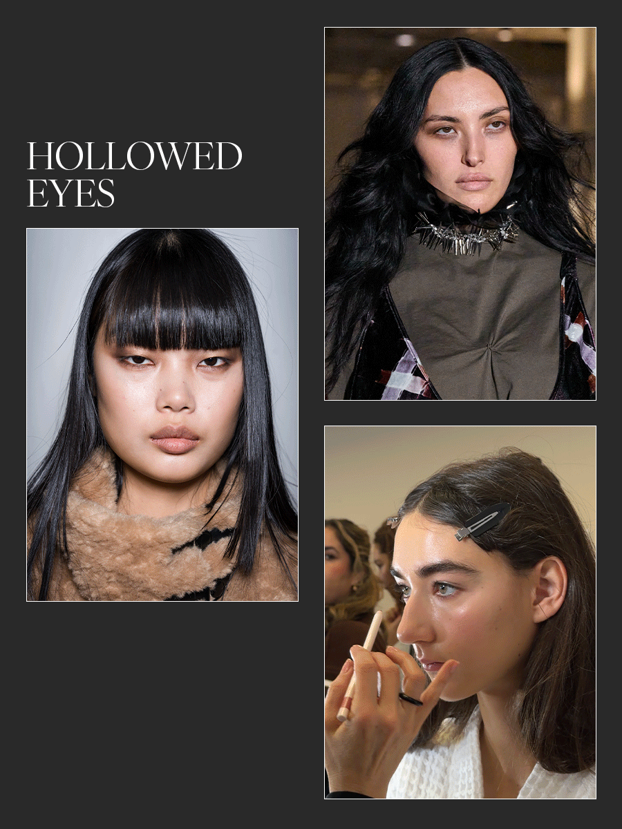 Photo collage of NYFW beauty trends