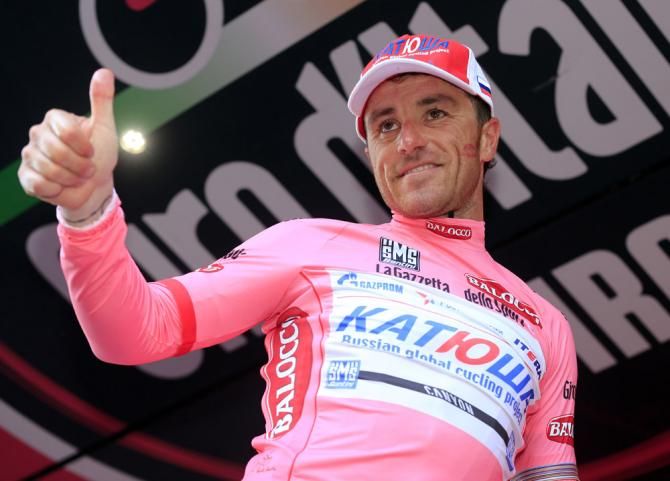 Thumbs up from Giro d'Italia leader Luca Paolini (Katusha)