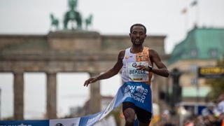 Kenenisa Bekele winning the Berlin Marathon