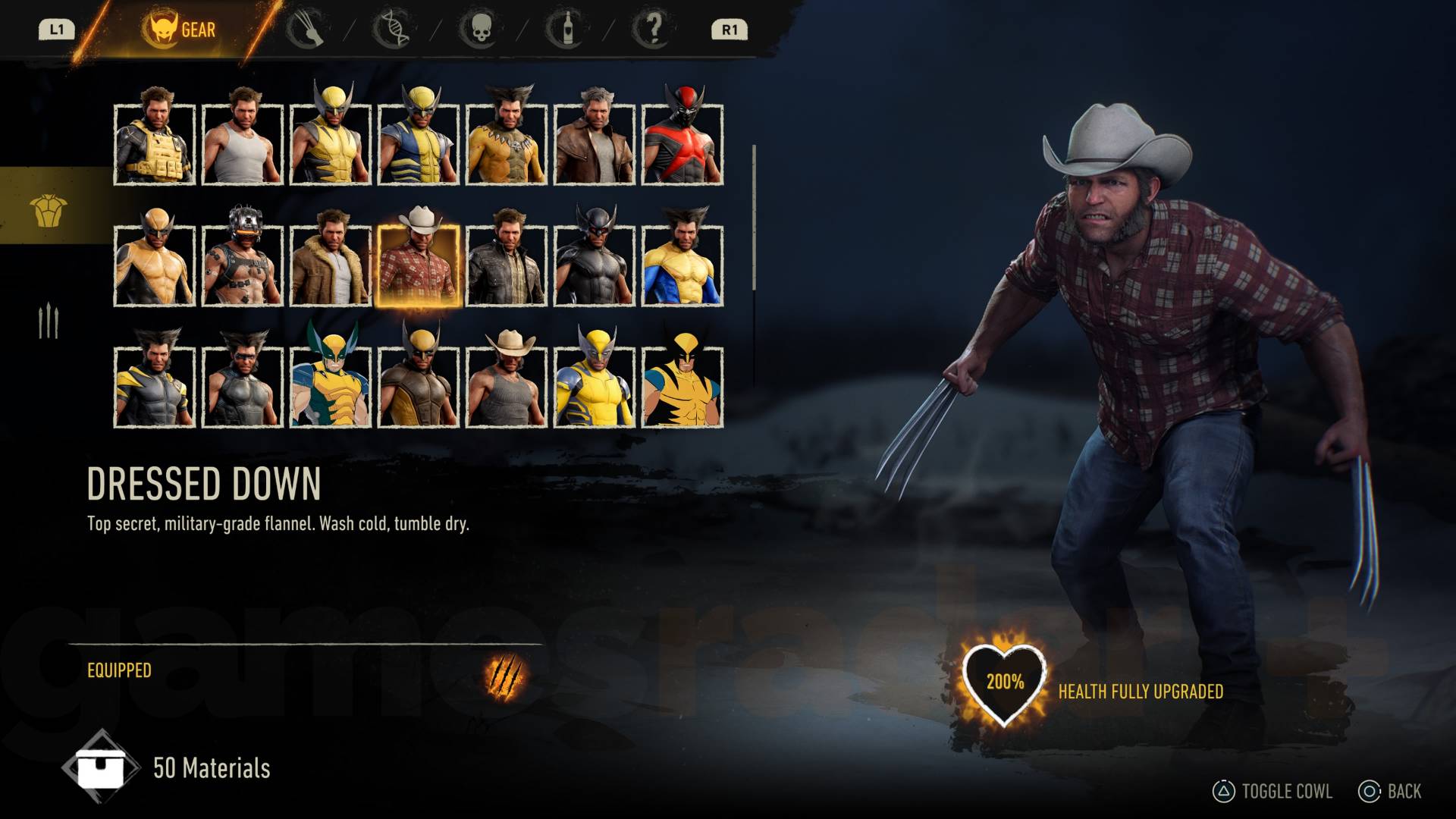Marvel's Wolverine dressed down suit