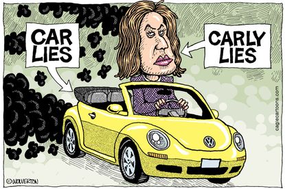 Political cartoon U.S. Carly Fiorina Volkswagen