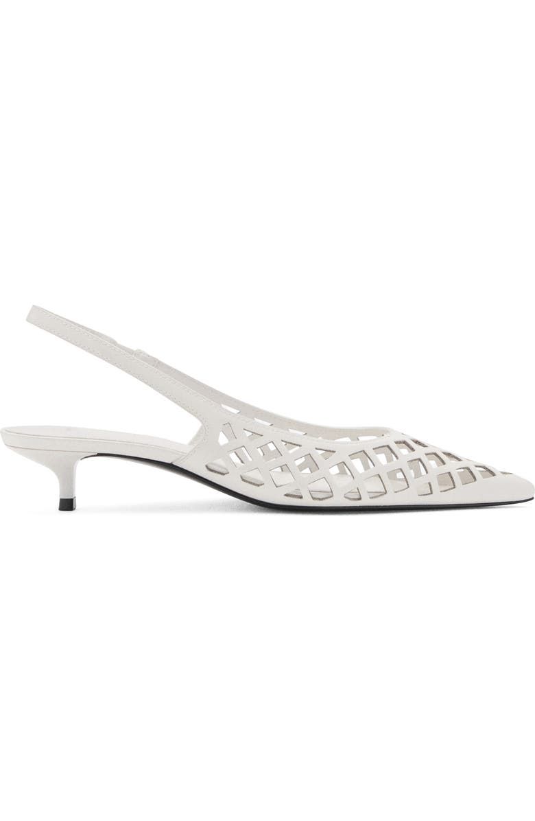 Laser Cut Pointed Toe Slingback Pump