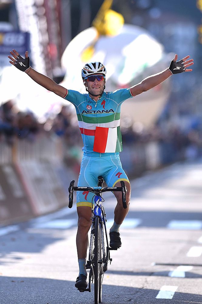 Vincenzo Nibali (Astana) wins the last Monument of the season