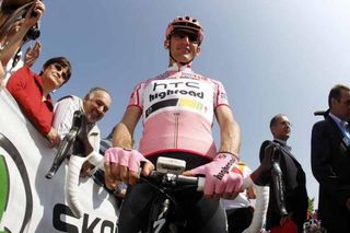 Marco Pinotti wore the first pink jersey of this year's Giro d'Italia