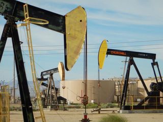 The Lost Hills Oil Field in Kern County, California, near Bakersfield.