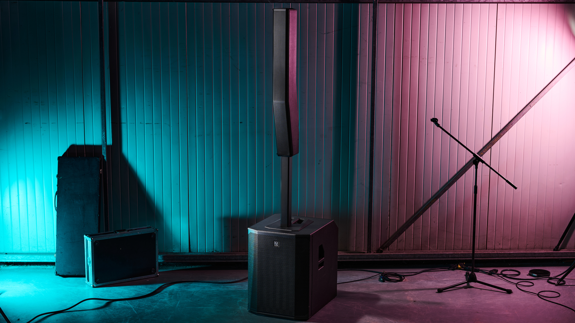 A selection of PA systems in out testing studio