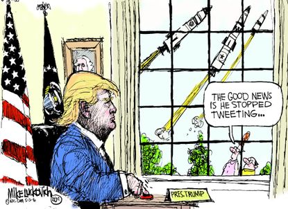 Political cartoon U.S. President Trump 2016