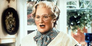 Mrs. Doubtfire (Robin Williams) is surprised in Mrs. Doubtfire (1993)