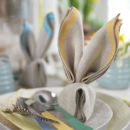 how to fold a napkin into a bunny craft 