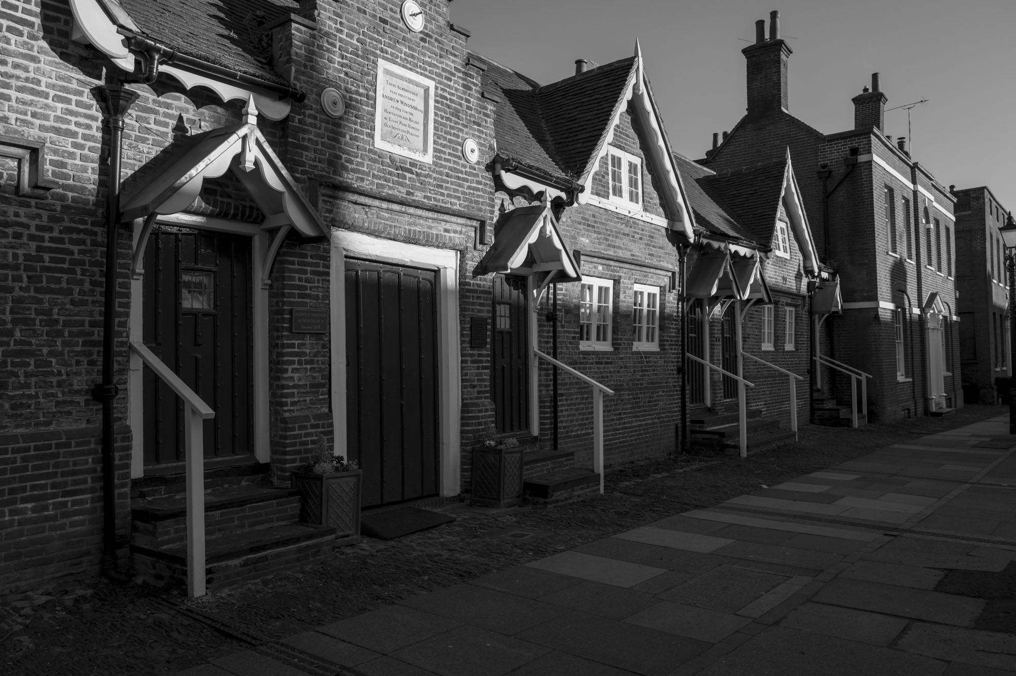 Leica Q3 Monochrom sample gallery: street of old buildings