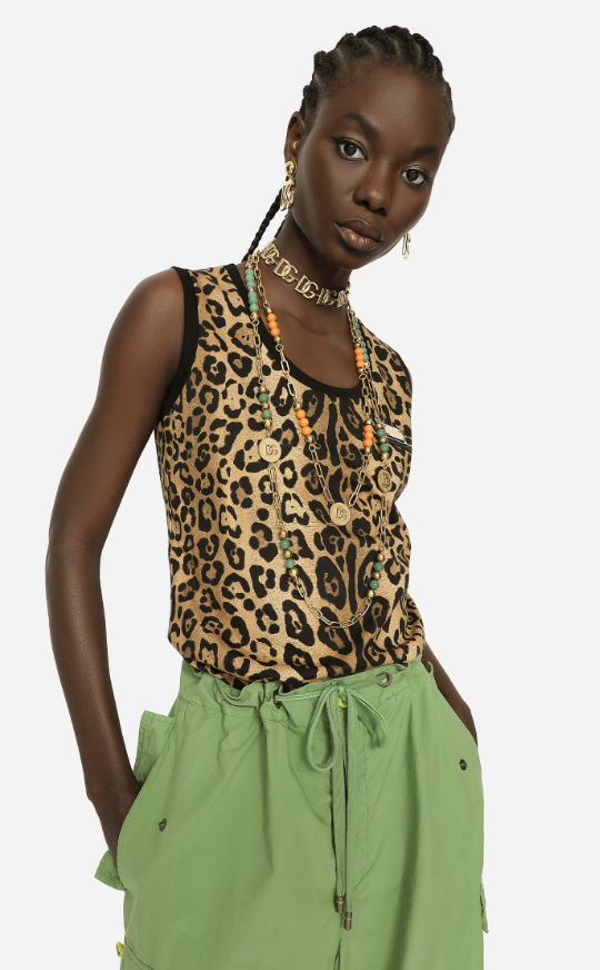 Dolce & Gabbana, Leopard-Print Jersey Tank Top