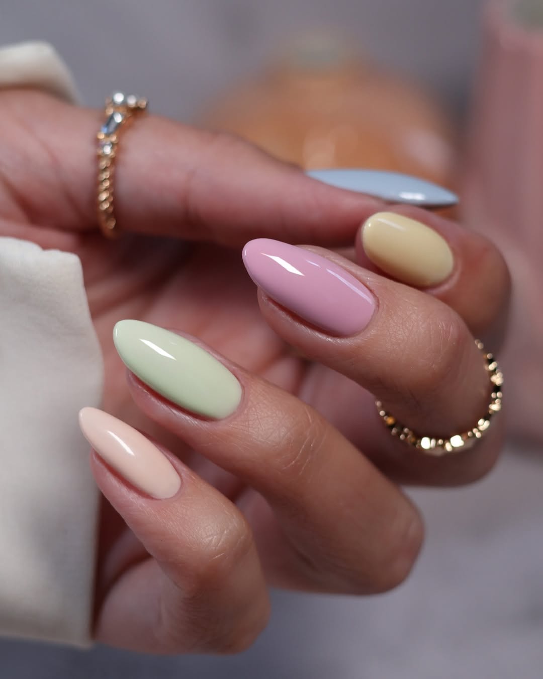 rainbow pastel nails