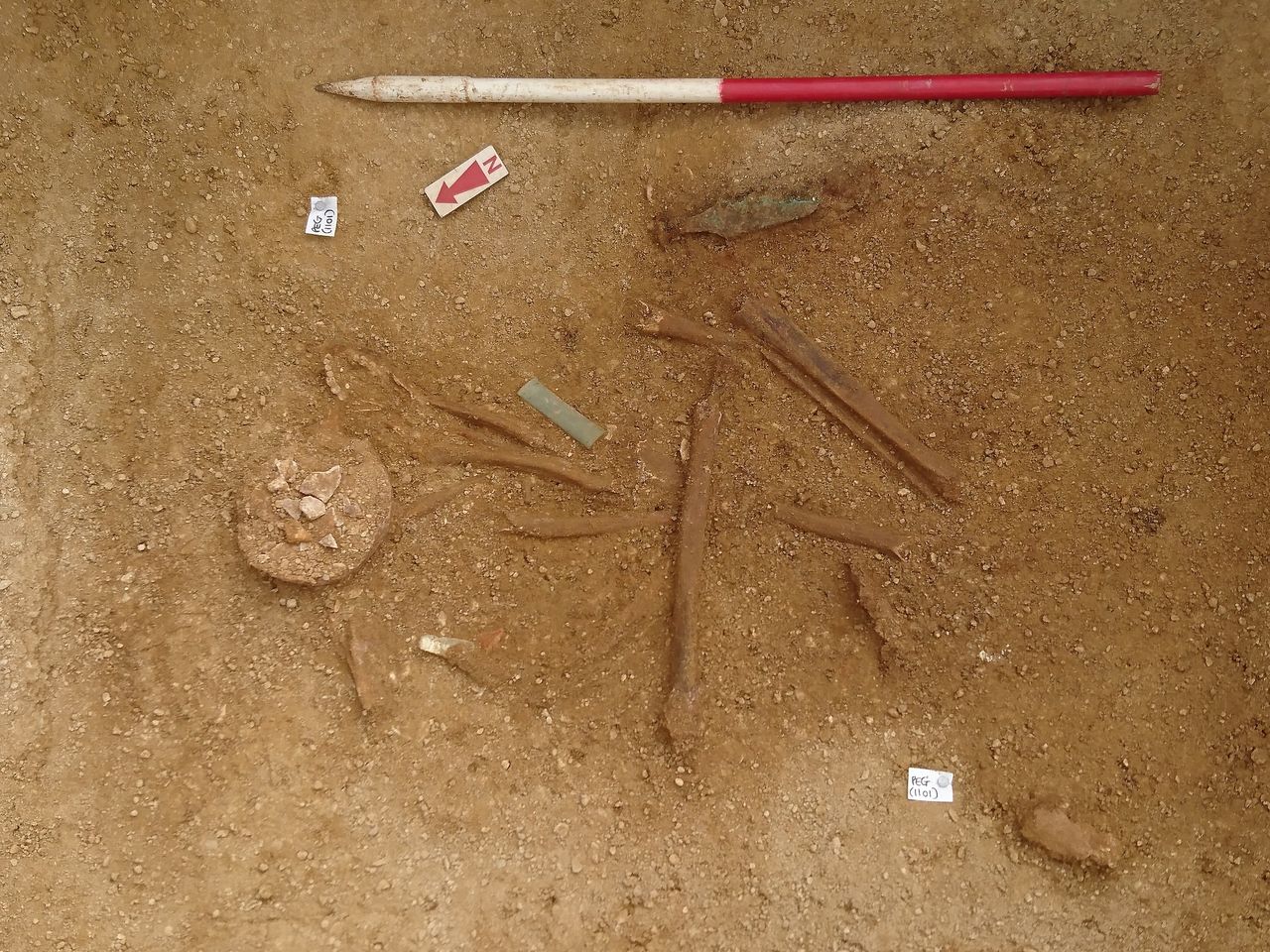 An excavation of the chieftain's burial