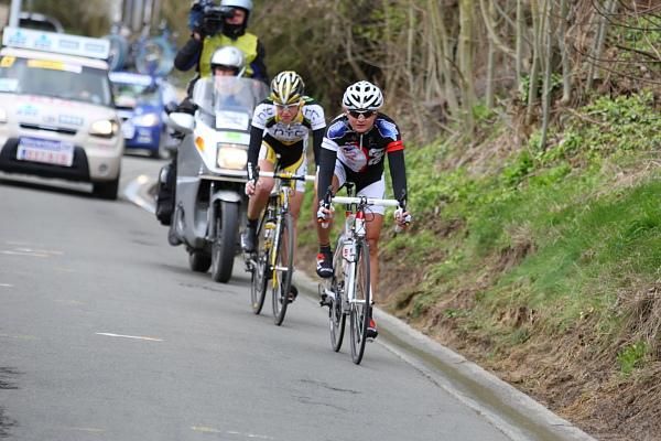 Grace Verbeke (Lotto Ladies Team) and Adrie Visser (Columbia - HTC Women) broke away together