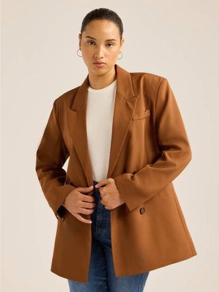 Scoop, Ultimate Crepe Slouchy Double Breasted Blazer