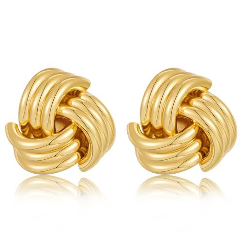 Gold Plated Knot Stud Earrings