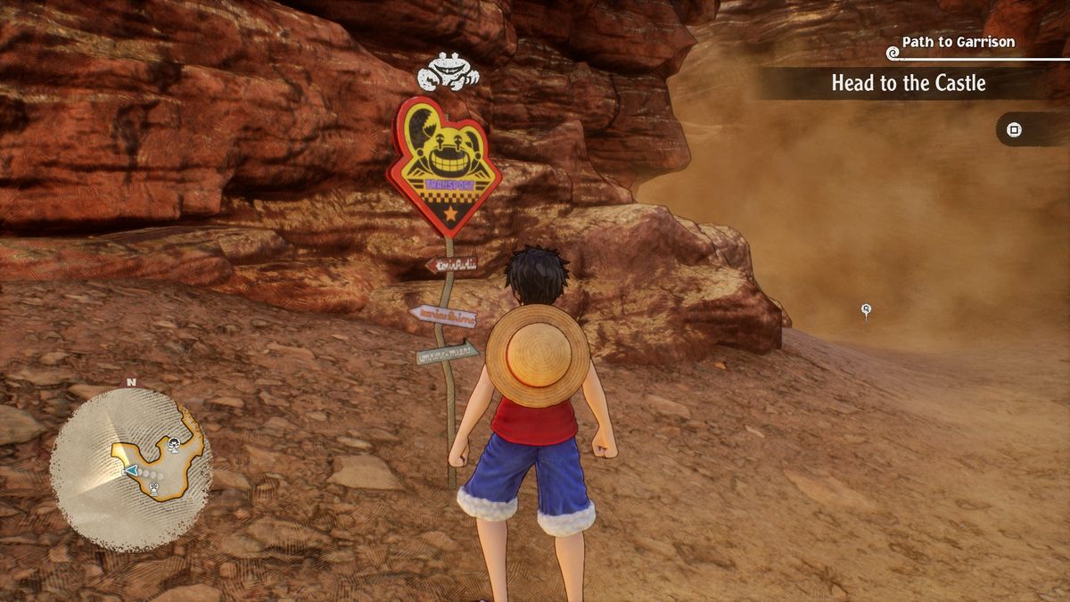 One Piece Odyssey fast travel - a Crab Mover sign