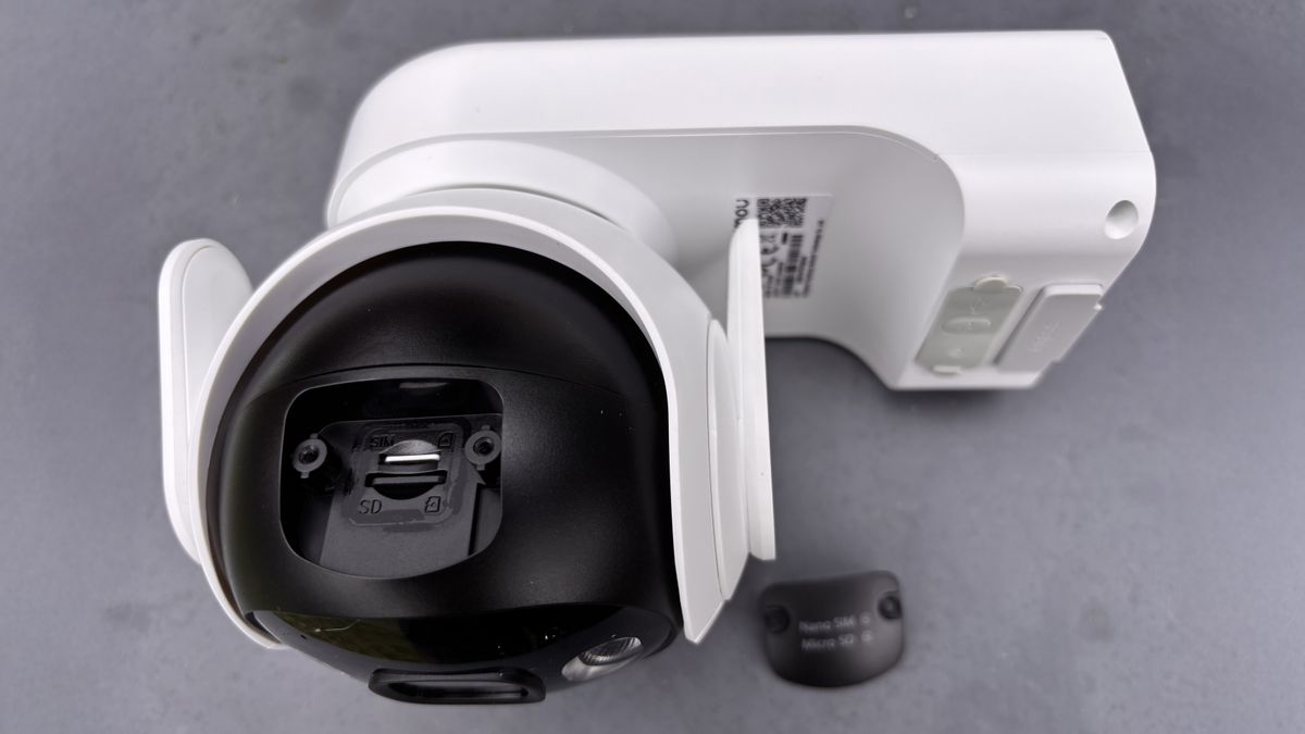 Back of IMOU AOV PT security camera with card slots