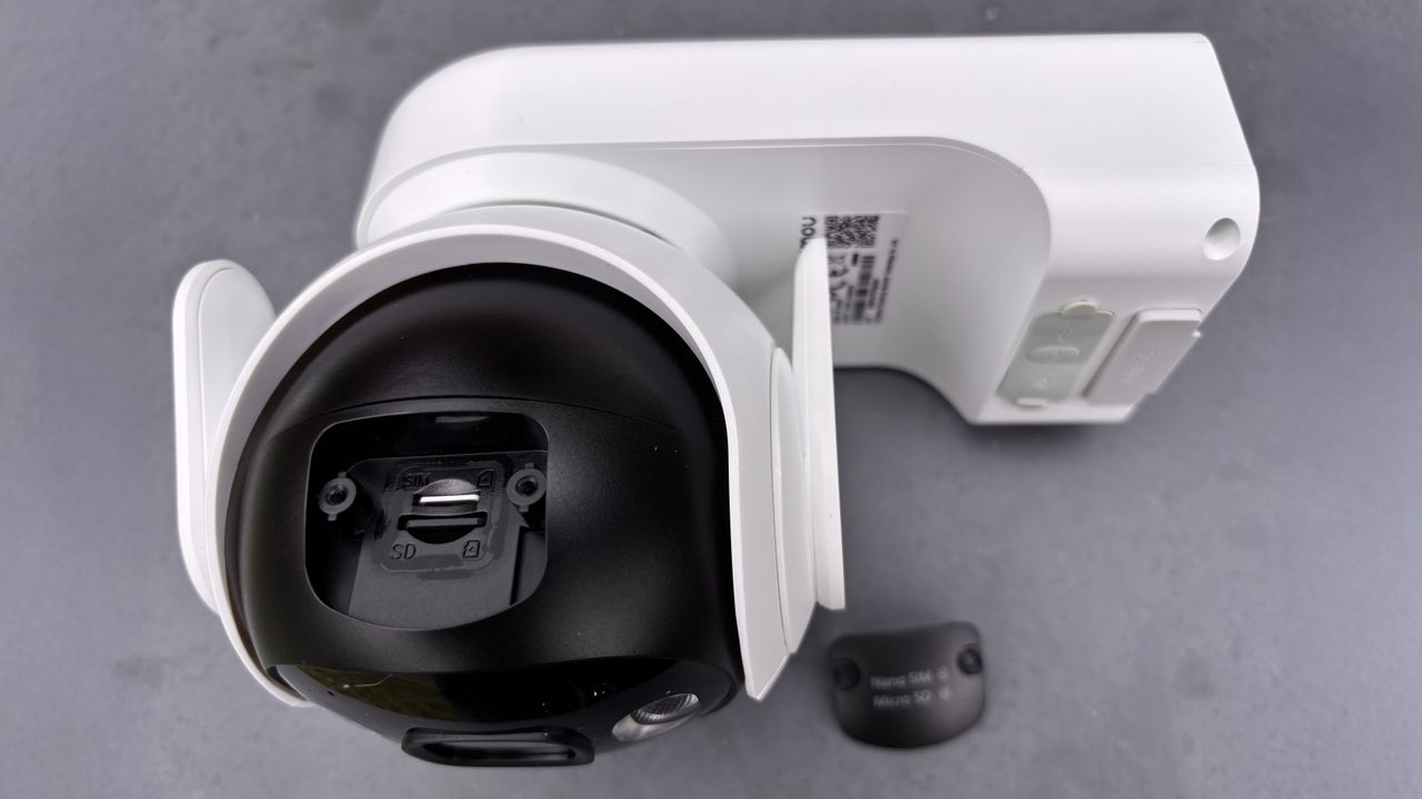 Back of IMOU AOV PT security camera with card slots