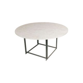 round marble dining table with metal legs