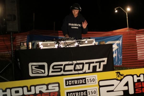 DJ Andy on course spinning the tunes