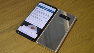 The Samsung Galaxy Note 8 isn't as rounded as the Samsung Galaxy S9 Plus