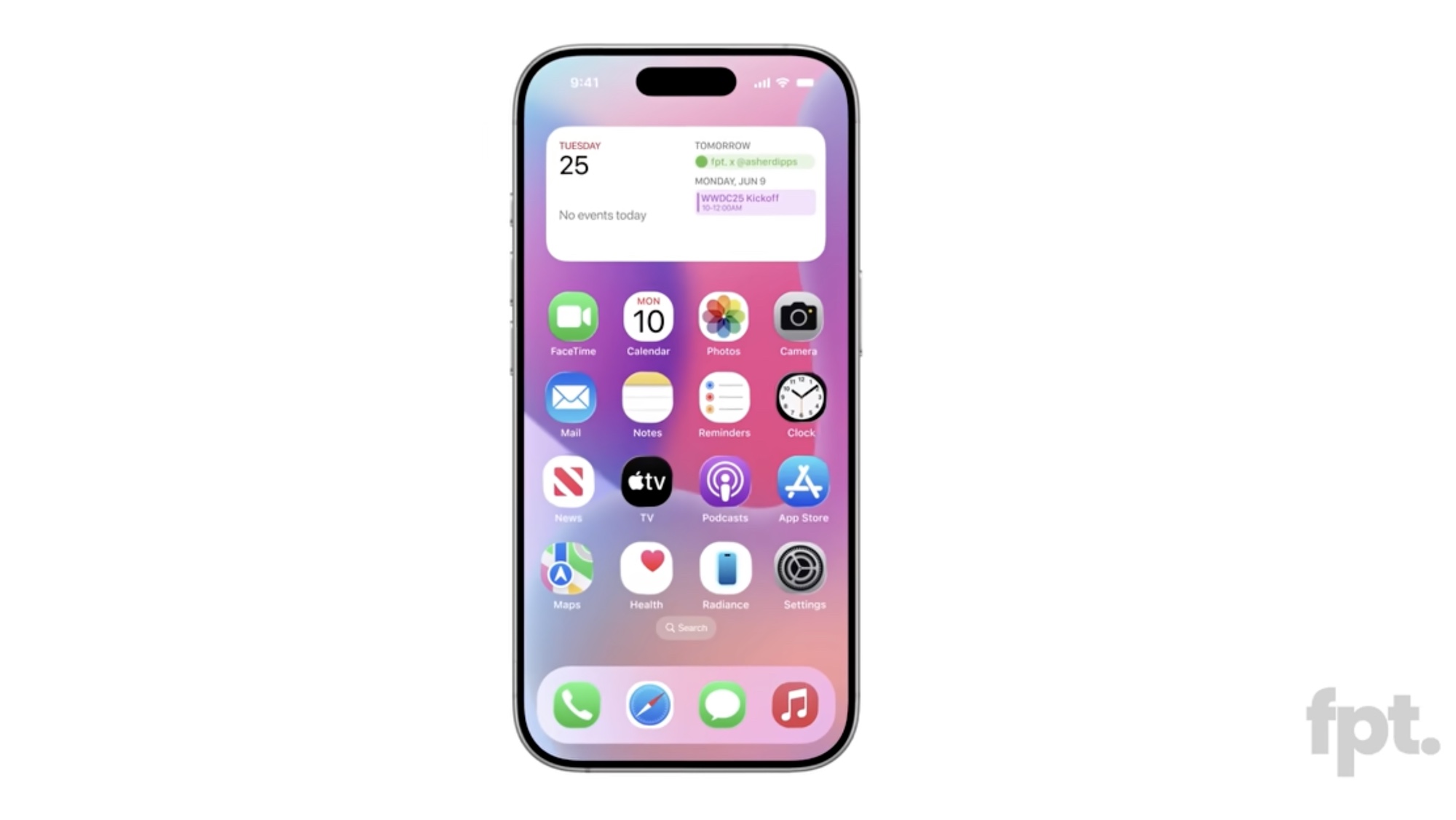 Front Page Tech mockup of the iOS 19 redesign