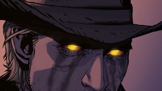 Old West cowboy with glowing eyes