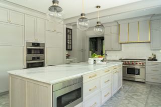 Light gray kitchen cabinets