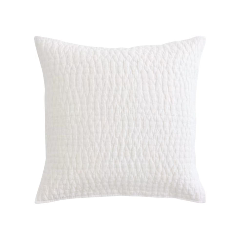 White square textured throw pillow