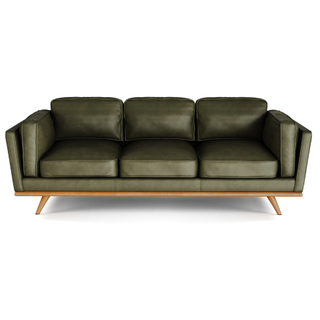 Timber 90" Leather Sofa - Charme Green