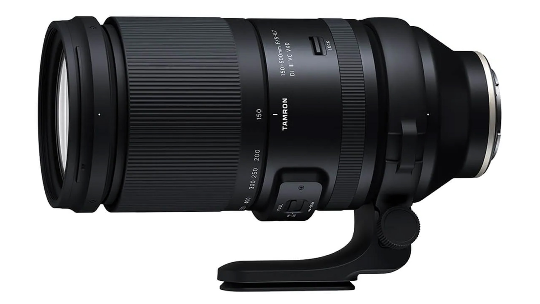 Tamron 150-500mm f/5-6.7 Di III VC VXD on a white background