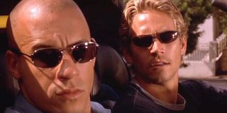 Vin Diesel as Dominic Toretto and Paul Walker as Brian O'Conner in The Fast and the Furious (2001)