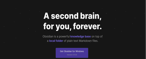 Website screenshot for Obsidian