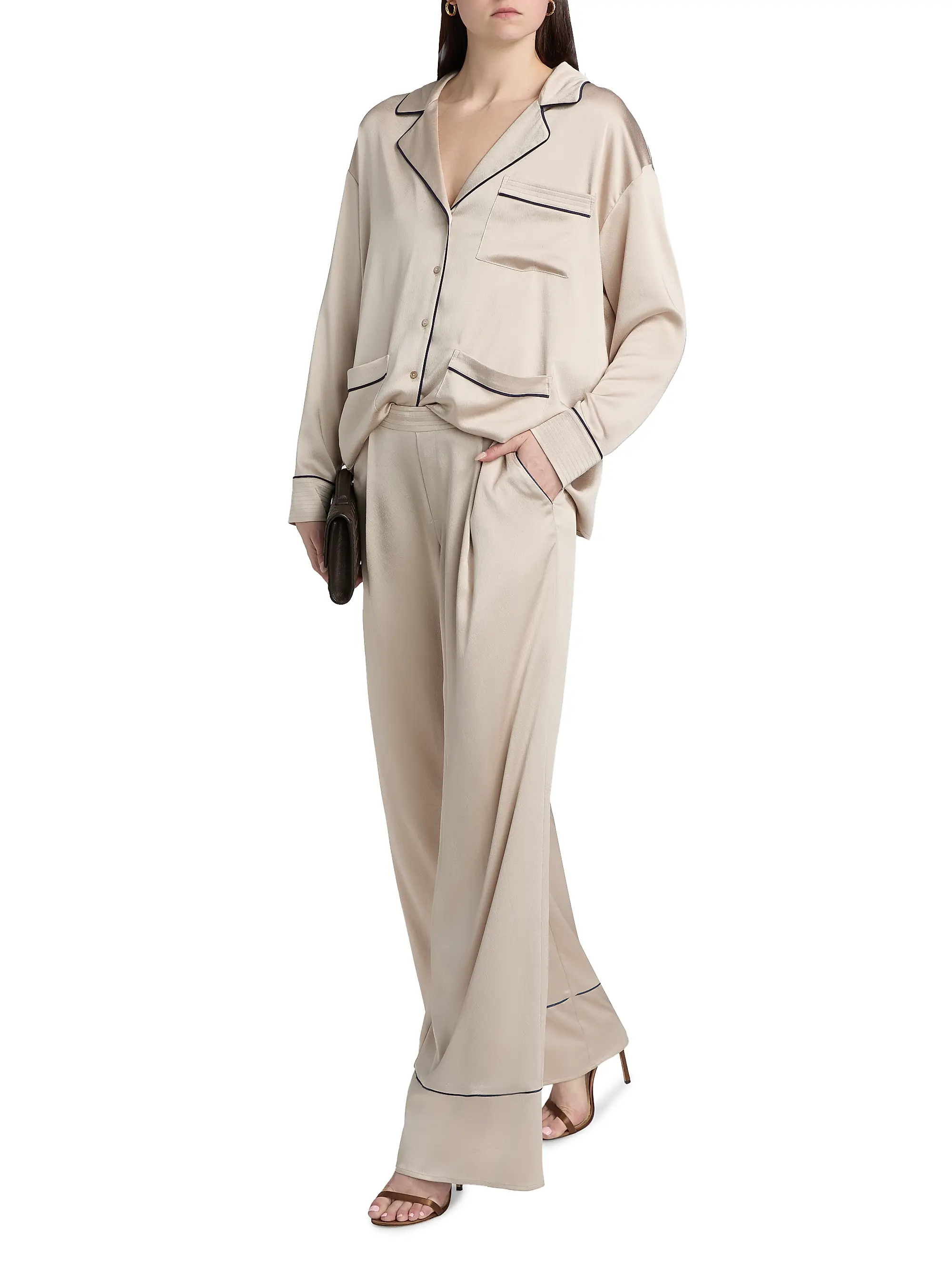 Tavia Satin Piped Trouser