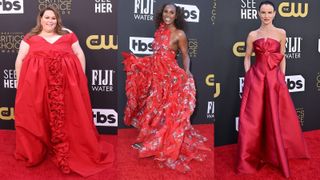 Chrissy Metz, Issa Rae and Juliette Lewis all opt for red dresses on the red carpet