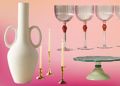 home decor gifts for housewarming including vases, candlesticks and stemware