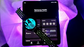 Samsung Galaxy Z Fold 3 and Galaxy Watch 4 Classic with Samsung Health