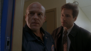 Dean Norris and David Duchovny in The X-Files