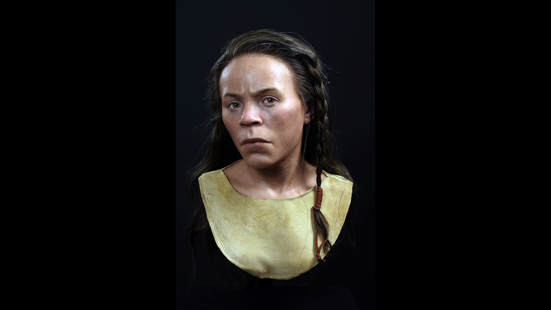 Completed facial reconstruction from the Kilmartin Museum.