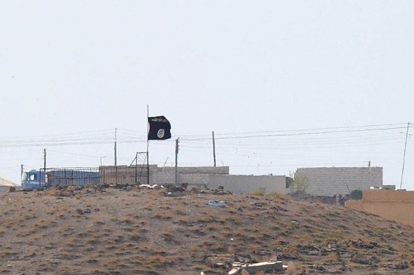 An ISIS flag near Kobani