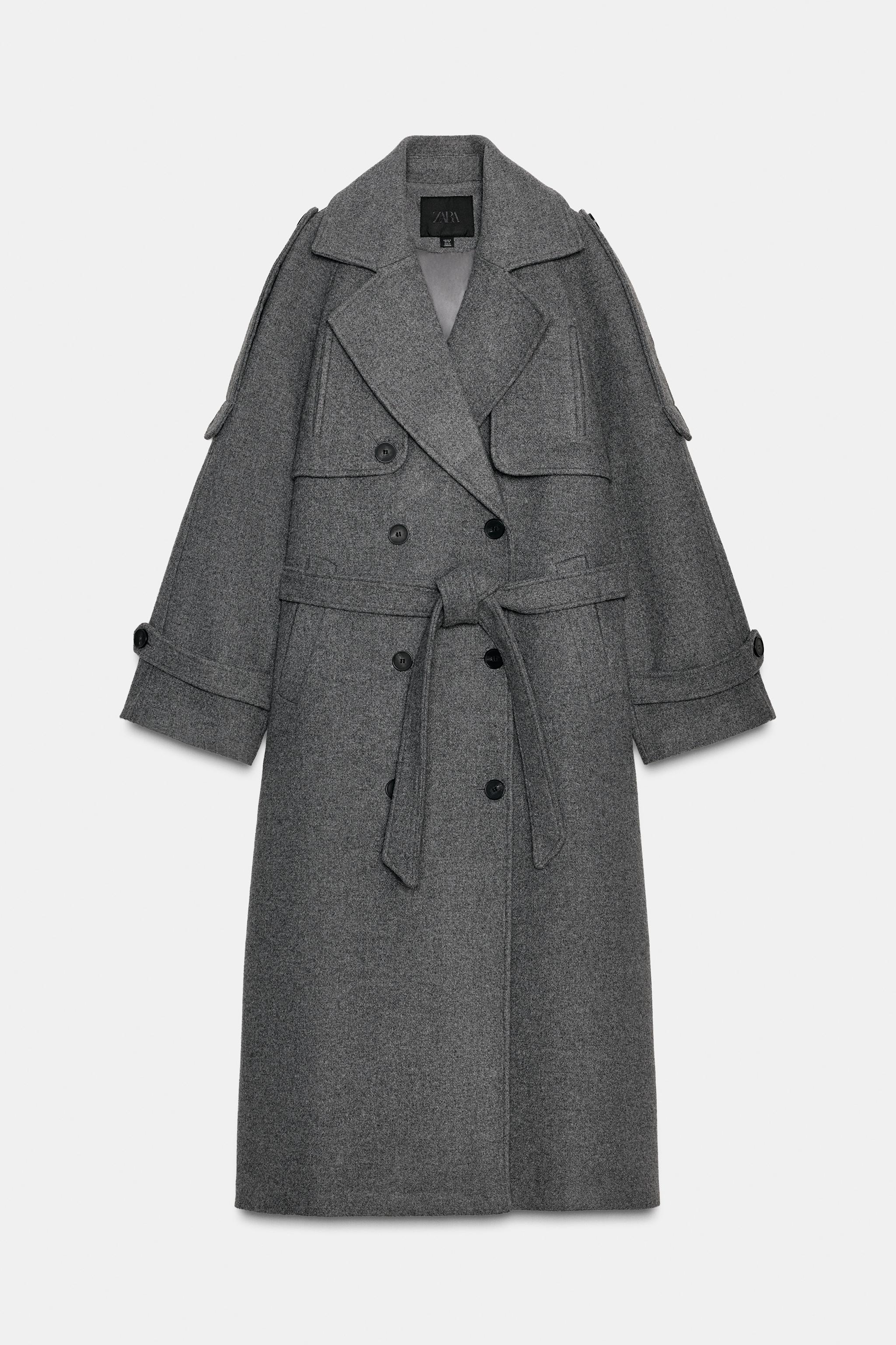 Double-Breasted Belted Coat With Loops