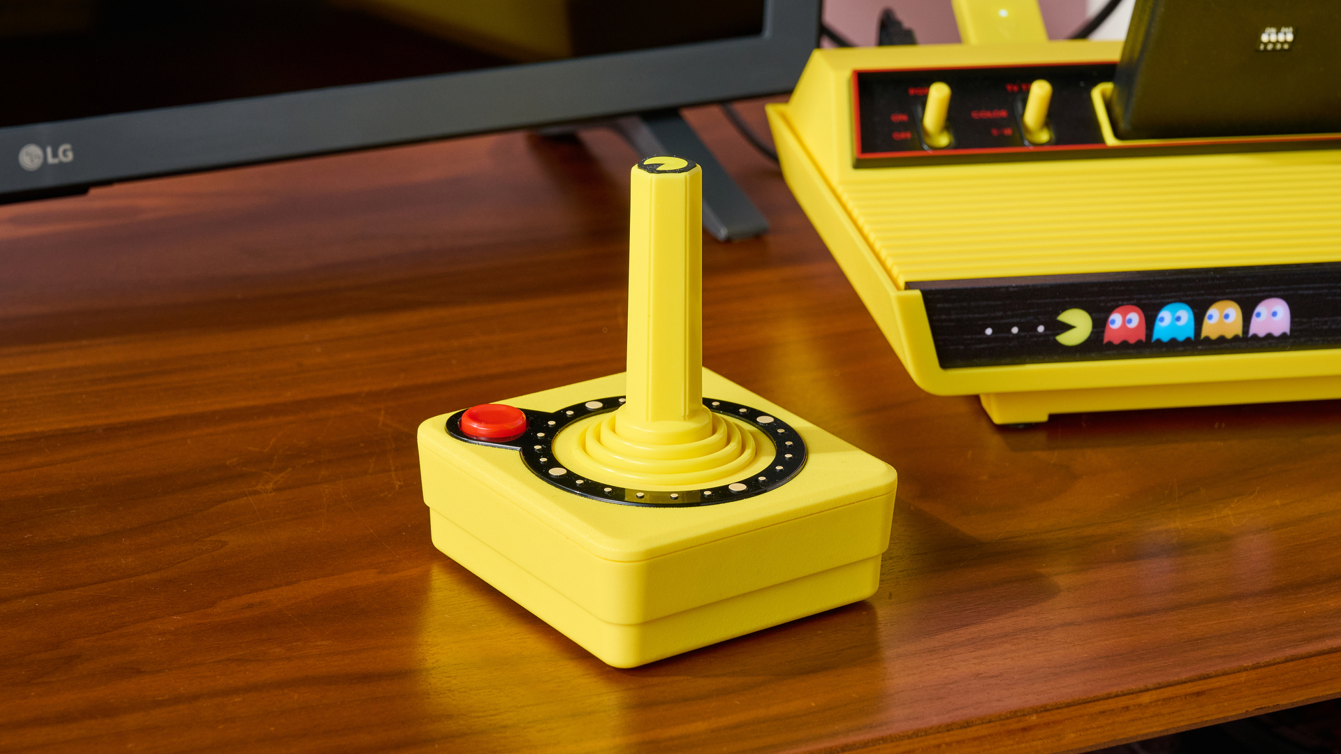 A closeup of the CX40+ next to the Atari 2600+ Pac-Man Edition.
